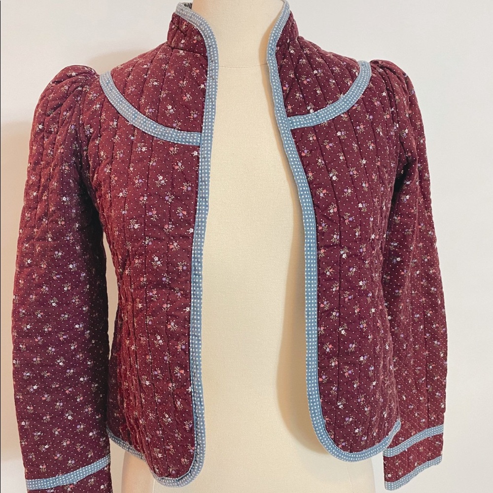 Gunne Sax by Jessica Quilted Cottagecore Jacket 1970s